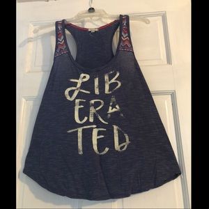 Blue Vintage Style Razor Back Tank